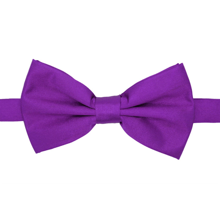 Gia Royal Purple Satine Adjustable Bowtie - FHYINC best men&