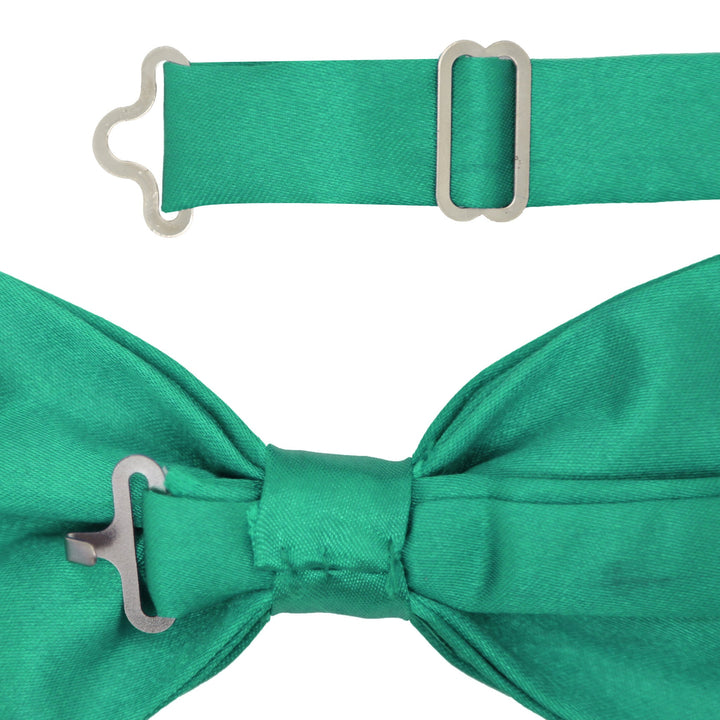 Gia Teal Satine Adjustable Bowtie - FHYINC best men&