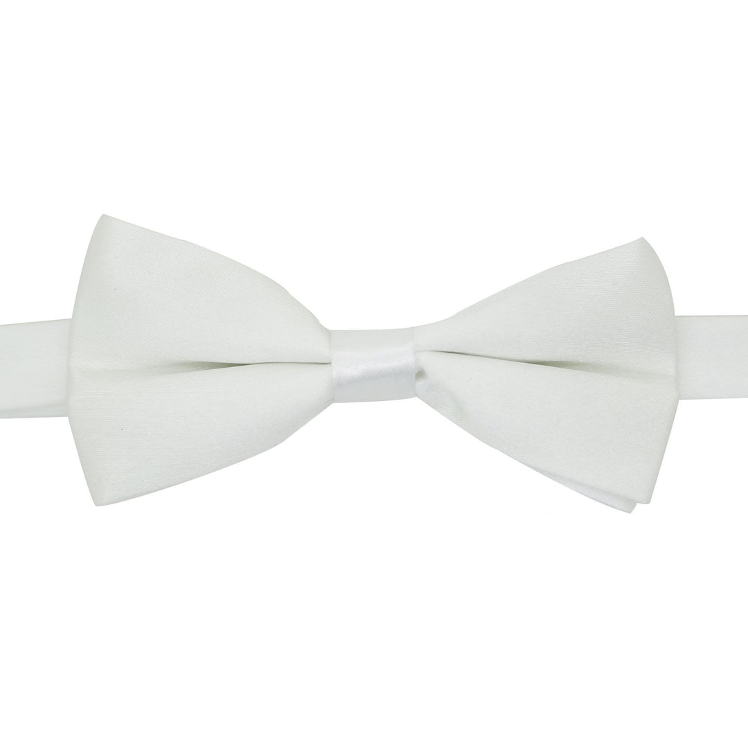 Gia White Satine Adjustable Bowtie - FHYINC best men&