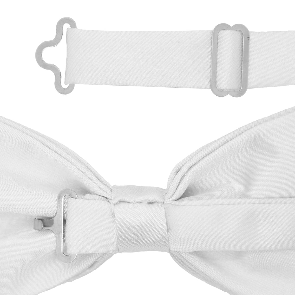 Gia White Satine Adjustable Bowtie - FHYINC best men's suits, tuxedos, formal men's wear wholesale