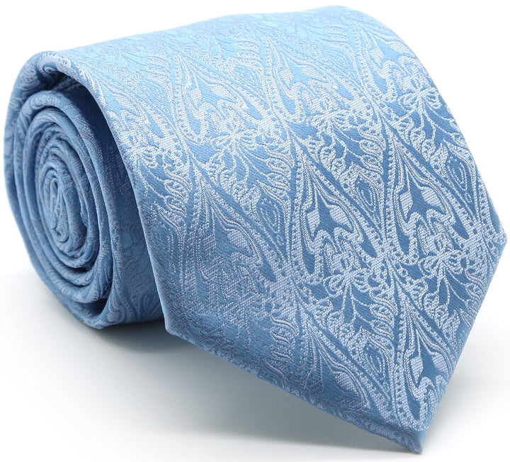 Mens Dads Classic Blue Paisley Pattern Business Casual Necktie &amp; Hanky Set GO-9 - FHYINC best men&
