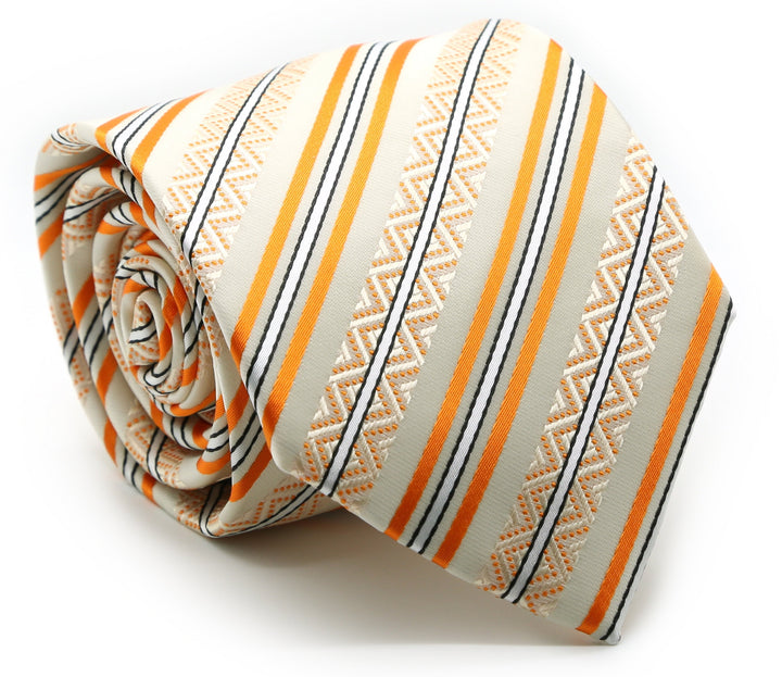 Mens Dads Classic Yellow Striped Pattern Business Casual Necktie &amp; Hanky Set H-9 - FHYINC best men&