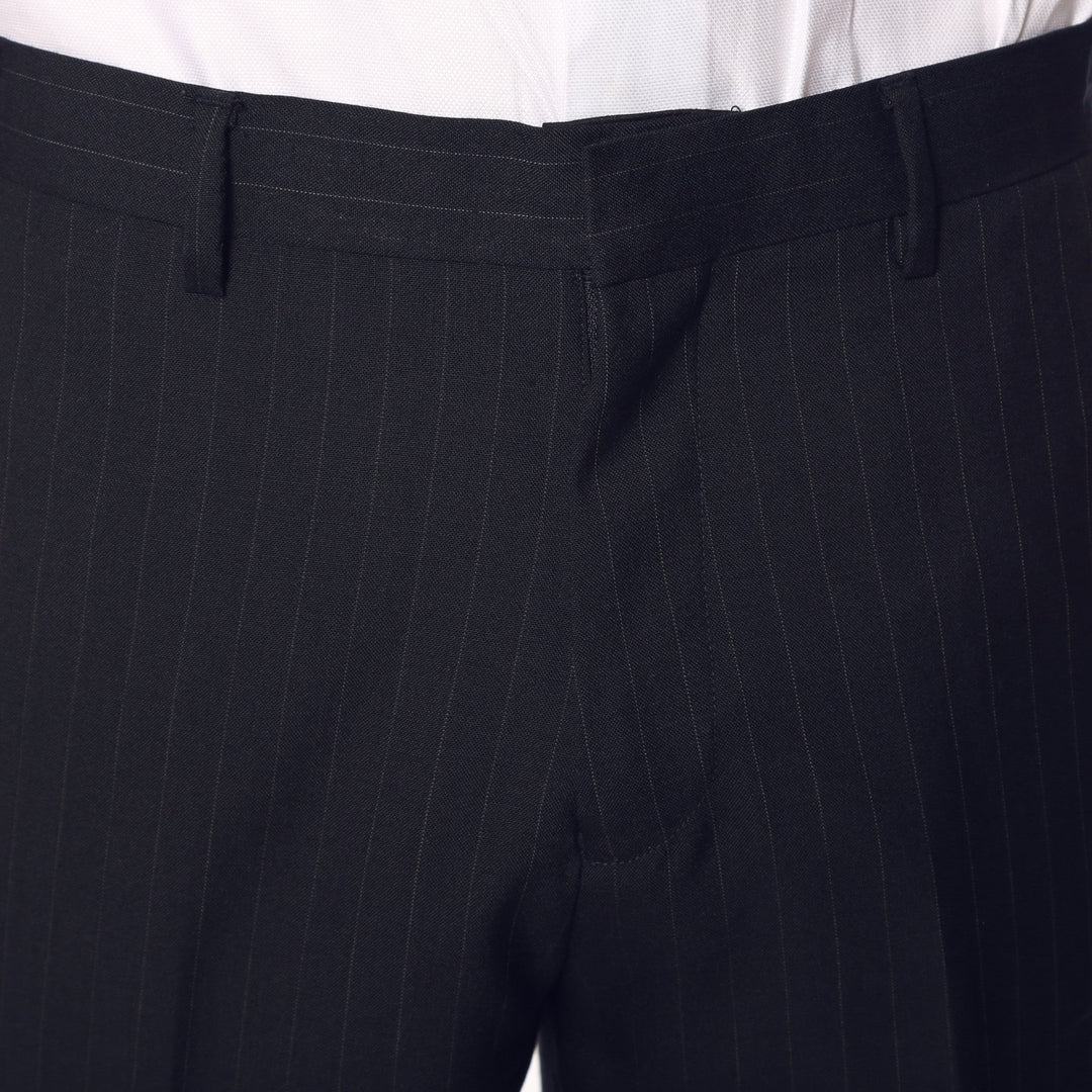 Navy Pinstripe Mens Regular Fit Uniform Dress Pants - FHYINC best men&