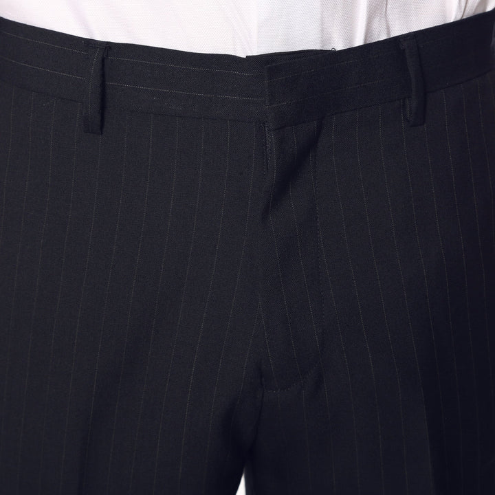 Navy Pinstripe Mens Regular Fit Uniform Dress Pants - FHYINC best men&