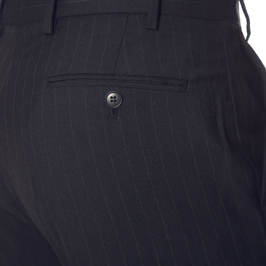 Navy Pinstripe Mens Regular Fit Uniform Dress Pants - FHYINC best men&