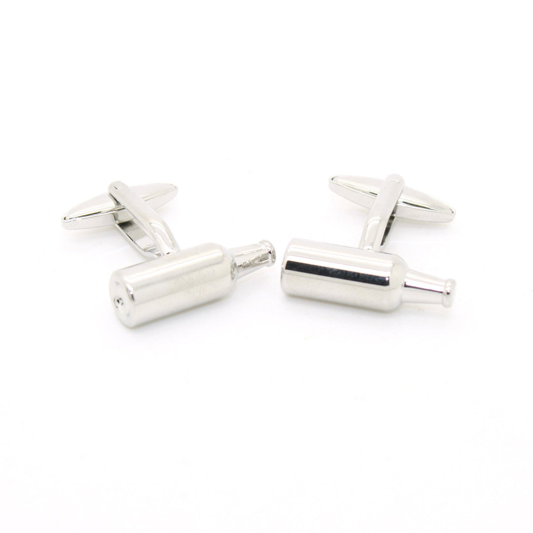 Silvertone Bottle Cuff Links With Jewelry Box - FHYINC