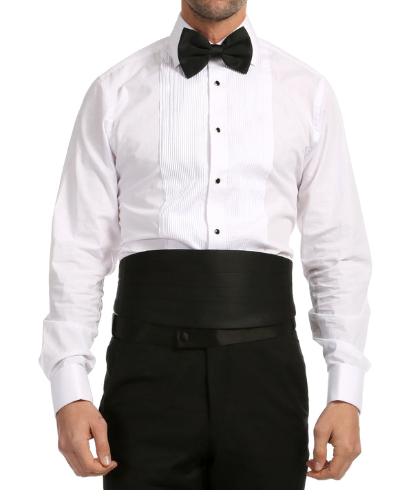 Men's Black Satin Cummerbund & Bow Tie Set – Adjustable Tuxedo Set