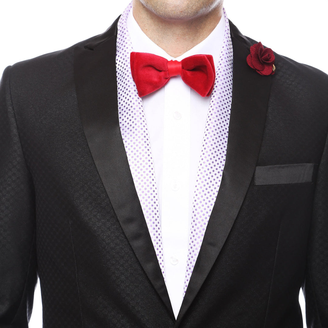 Premium Men's Polka Dot Formal Evening Scarf - Lavender & White - FHYINC best men's suits, tuxedos, formal men's wear wholesale