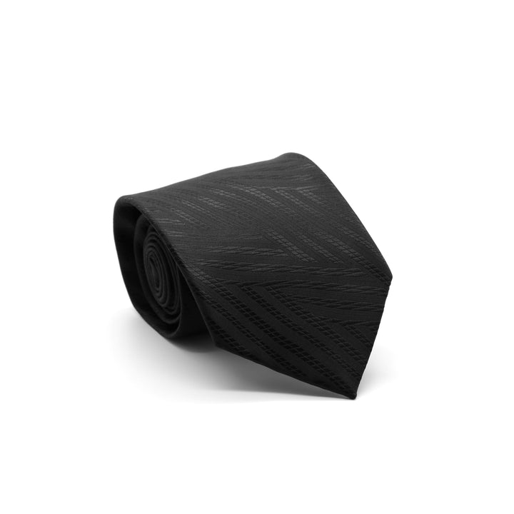 Mens Dads Classic Black Geometric Pattern Business Casual Necktie &amp; Hanky Set IO-3 - FHYINC best men&