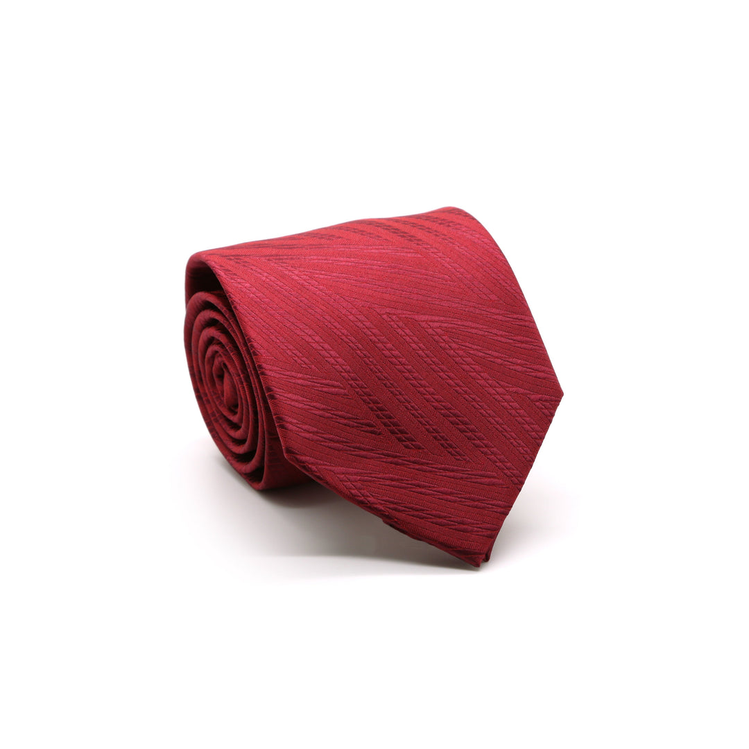 Mens Dads Classic Red Geometric Pattern Business Casual Necktie &amp; Hanky Set IO-7 - FHYINC best men&