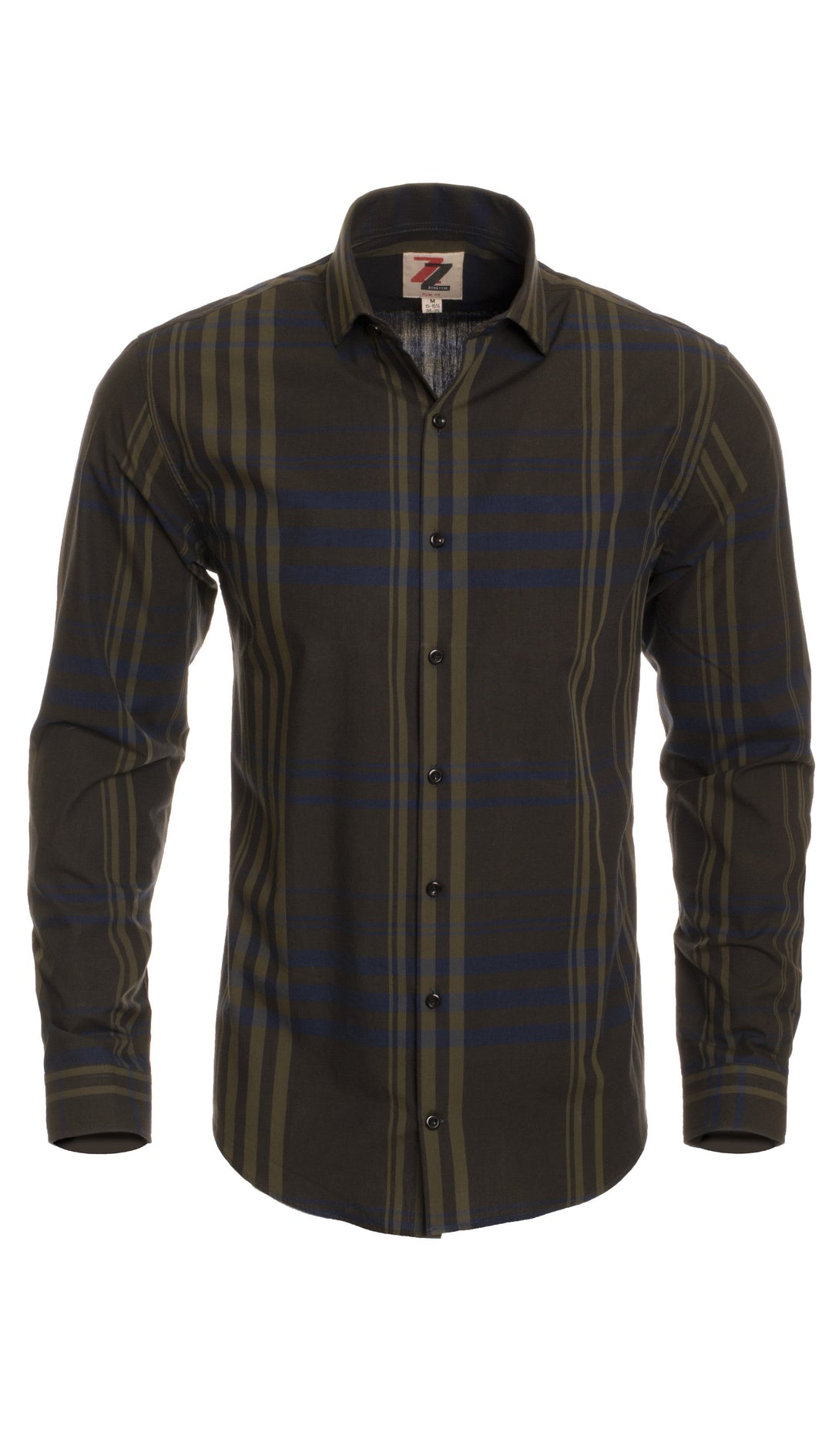 Olive Striped Slim Fit Casual Shirt - Jasper - FHYINC best men&