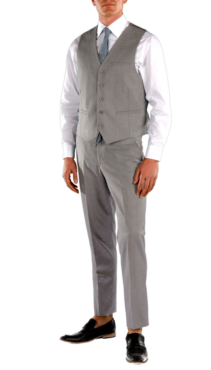 Light Grey Slim Fit Suit - 3PC - JAX - FHYINC best men&