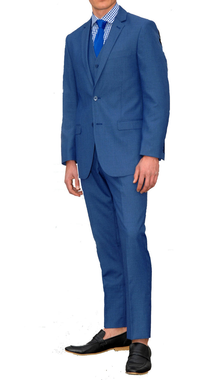 New Blue Slim Fit Suit - 3PC - JAX - FHYINC best men&