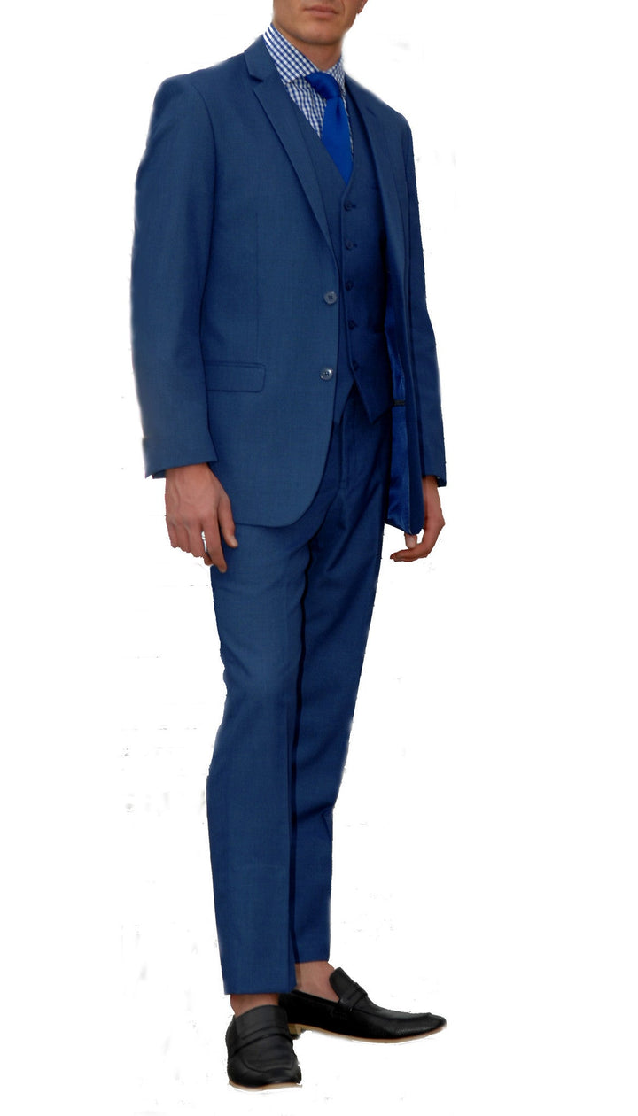 New Blue Slim Fit Suit - 3PC - JAX - FHYINC best men&