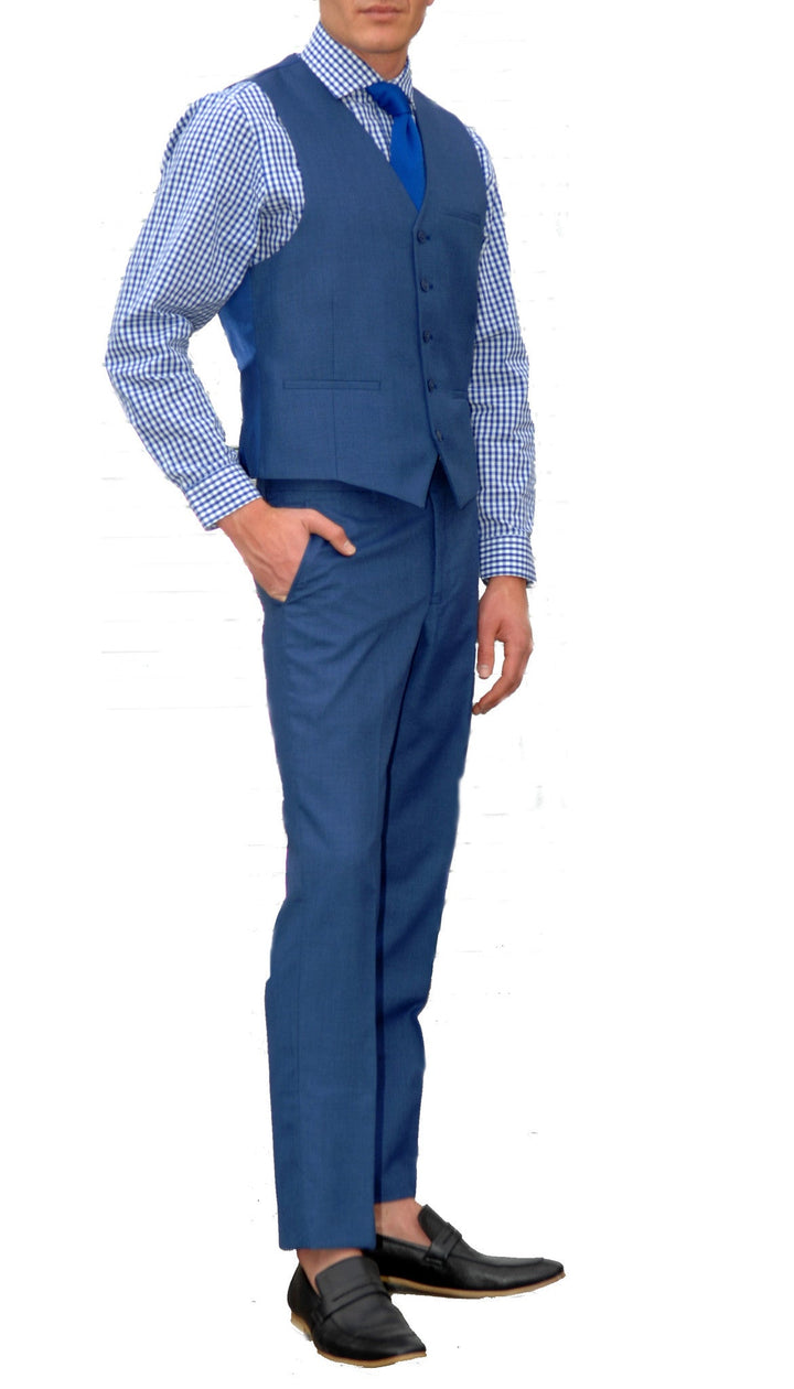 New Blue Slim Fit Suit - 3PC - JAX - FHYINC best men&