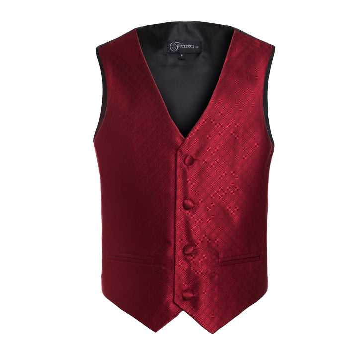 Ferrecci Boys 300 Series Vest Set Wine - FHYINC best men&