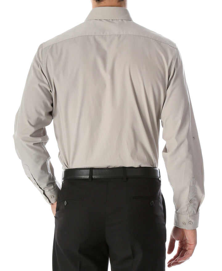 Leo Mens Grey Slim Fit Cotton Dress Shirt - FHYINC best men&