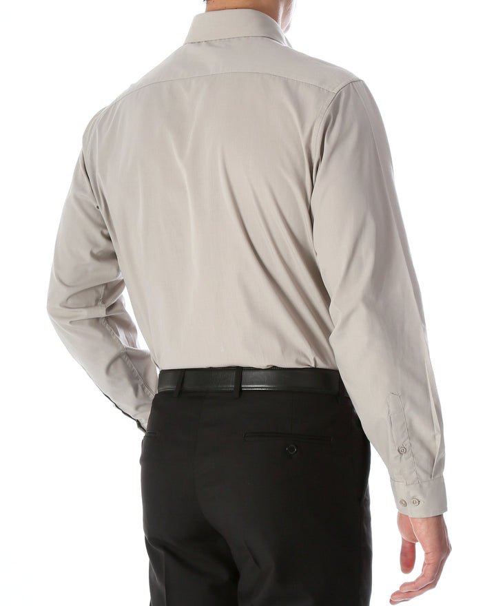 Leo Mens Grey Slim Fit Cotton Dress Shirt - FHYINC best men&