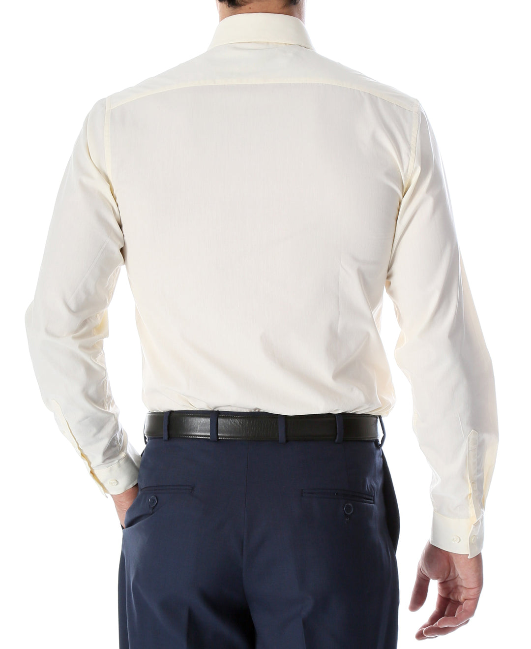 Leo Mens Off White Slim Fit Cotton Dress Shirt - FHYINC best men&