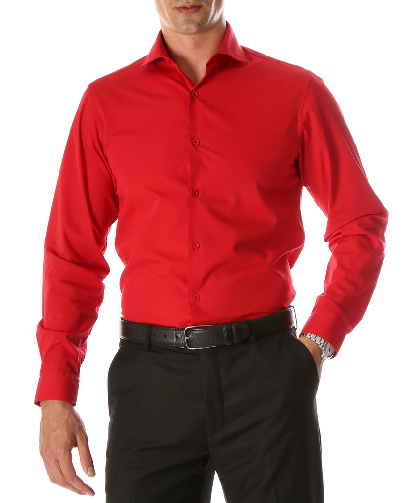 dress shirt red Leo Mens Slim Fit Cotton – Ferrecci USA White Formal Dresses, Long celestial 3133 care shirt resists wrinkles Size:1.5 UK / 2.5 US / EU 34