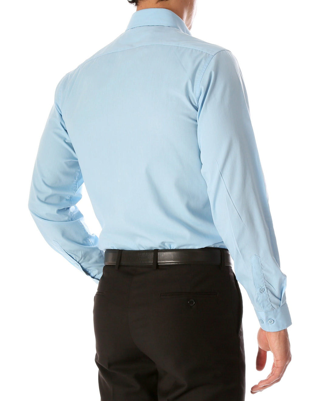 Leo Mens Sky Blue Slim Fit Cotton Dress Shirt - FHYINC best men&