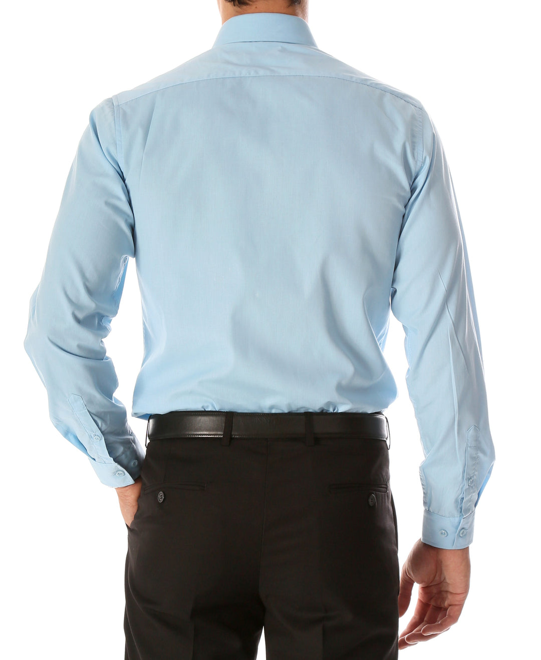 Leo Mens Sky Blue Slim Fit Cotton Dress Shirt - FHYINC best men&