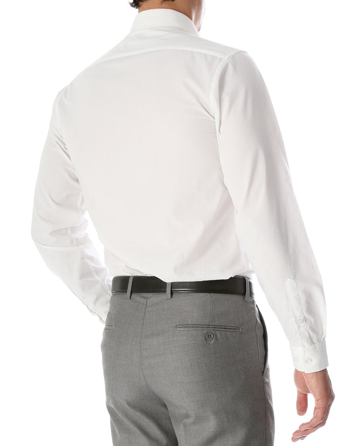 Leo Mens Slim Fit Snow White Dress Shirt - FHYINC best men&
