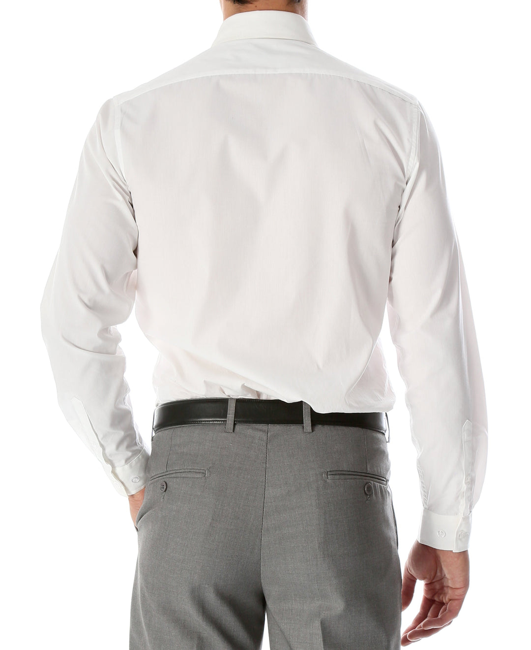 Leo Mens Slim Fit Snow White Dress Shirt - FHYINC best men&