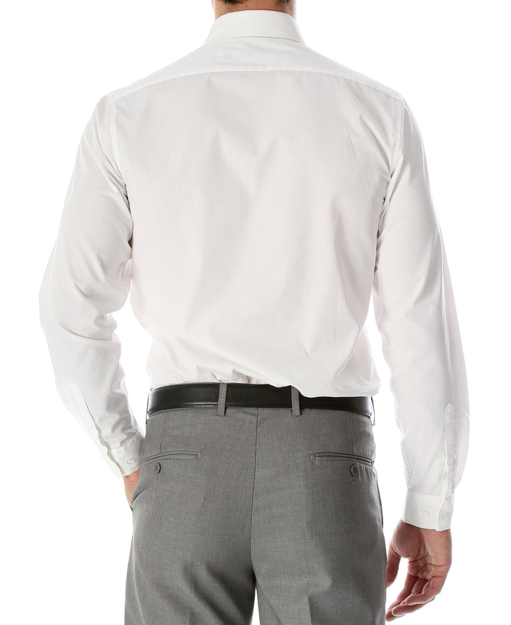 Leo Mens Slim Fit Snow White Dress Shirt - FHYINC best men&