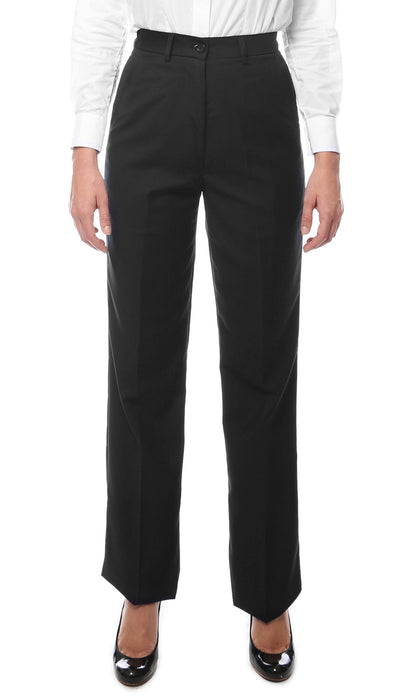 Womens A201 Black Elastic Waistband Dress Pants - FHYINC best men's suits, tuxedos, formal men's wear wholesale
