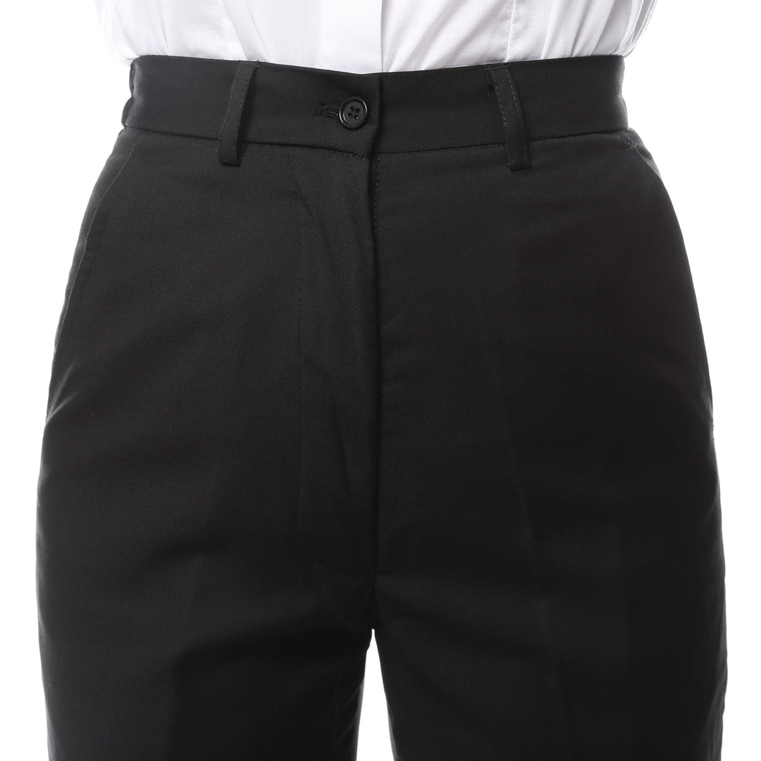 Womens A201 Black Elastic Waistband Dress Pants - FHYINC best men&