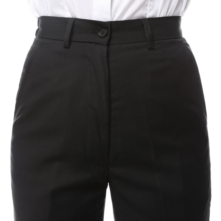 Womens A201 Black Elastic Waistband Dress Pants - FHYINC best men&