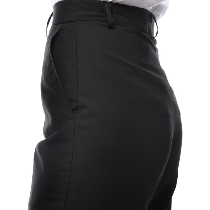 Womens A201 Black Elastic Waistband Dress Pants - FHYINC best men&