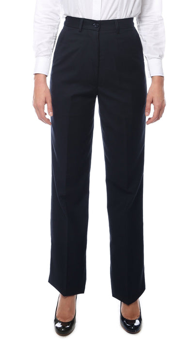 Womens 2789 Navy Elastic Waistband Dress Pants - FHYINC best men's suits, tuxedos, formal men's wear wholesale