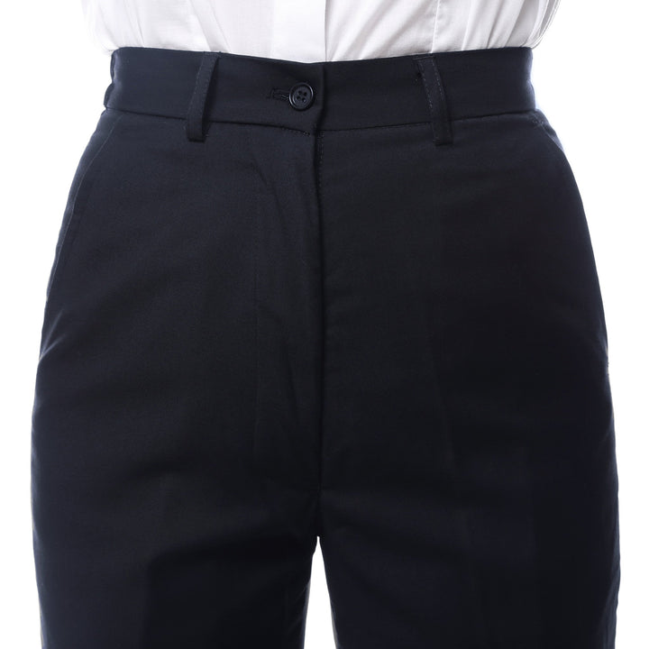 Womens 2789 Navy Elastic Waistband Dress Pants - FHYINC best men&
