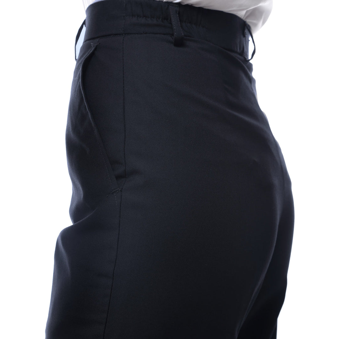 Womens 2789 Navy Elastic Waistband Dress Pants - FHYINC best men&