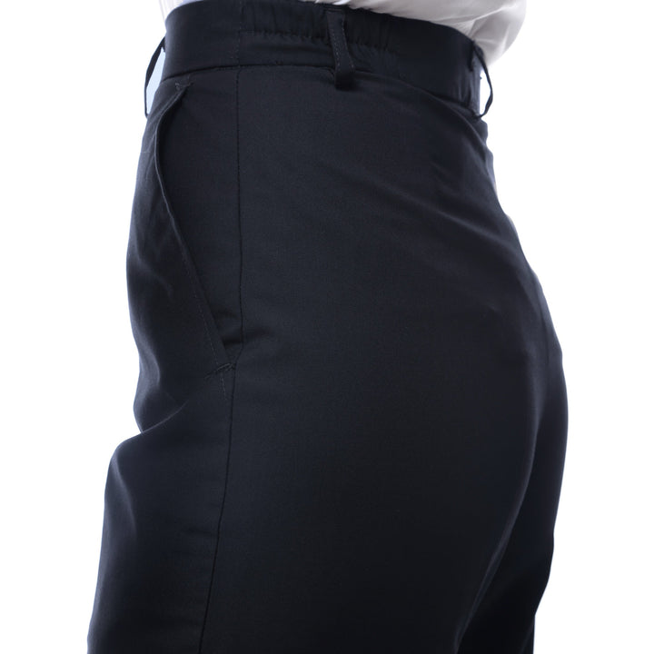 Womens 2789 Navy Elastic Waistband Dress Pants - FHYINC best men&