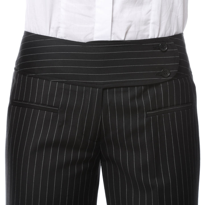 Womens 2789 Black Pinstripe Dress Pants - FHYINC best men&