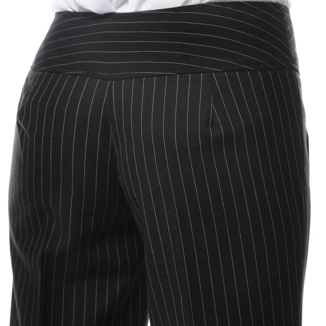 black pinstripe dress pants Tall Victoria High Waisted Dress Pant Pinstripe - Black/White