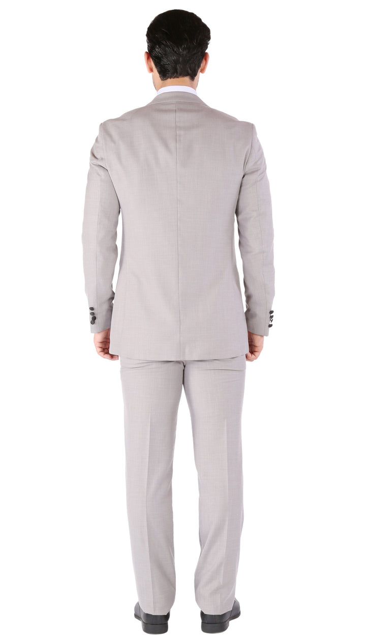 Luna 3pc Slim Fit Grey Peak Lapel Tuxedo - FHYINC best men&