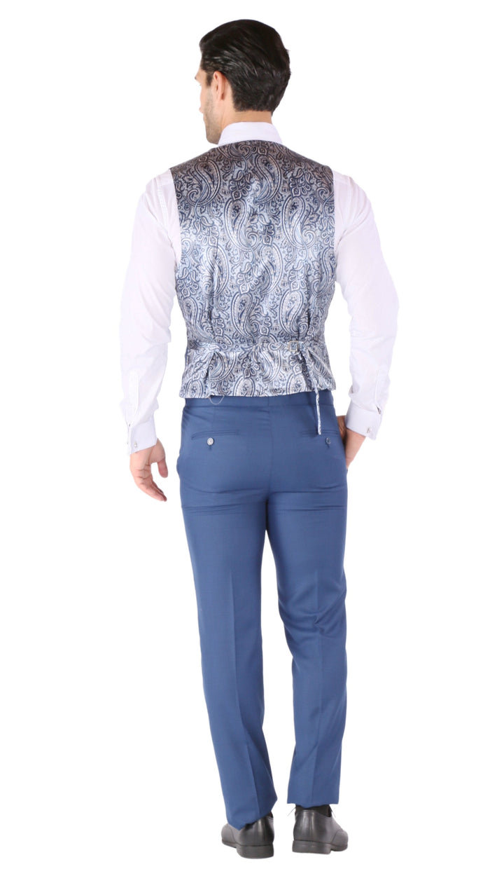 Luna 3pc Slim Fit Indigo Blue Peak Lapel Tuxedo - FHYINC best men&