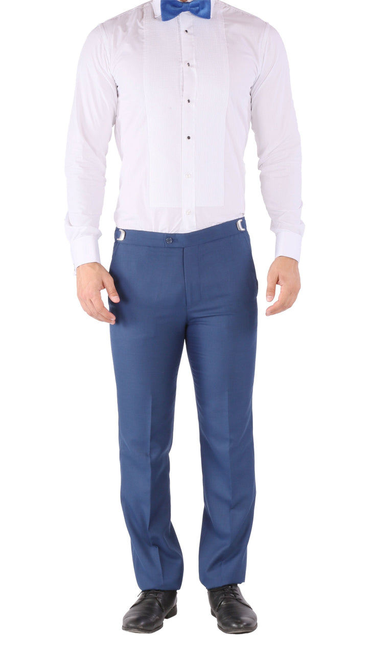 Luna 3pc Slim Fit Indigo Blue Peak Lapel Tuxedo - FHYINC best men&