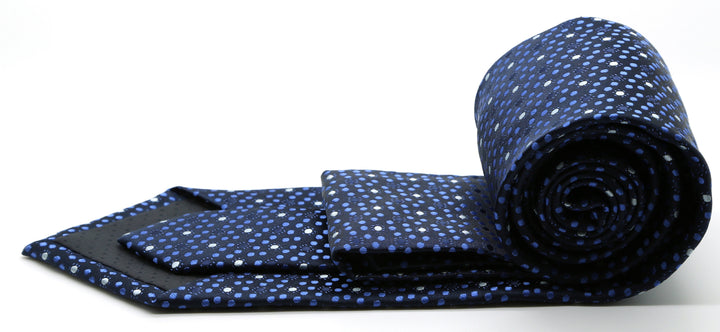 Mens Dads Classic Navy Dot Pattern Business Casual Necktie &amp; Hanky Set M-8 - FHYINC best men&