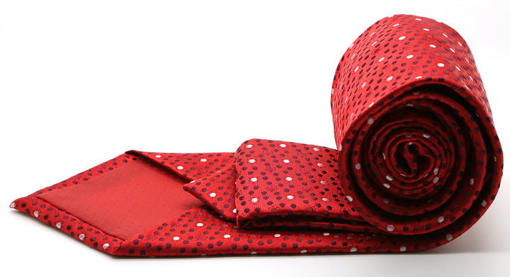 Mens Dads Classic Red Dot Pattern Business Casual Necktie &amp; Hanky Set M-9 - FHYINC best men&