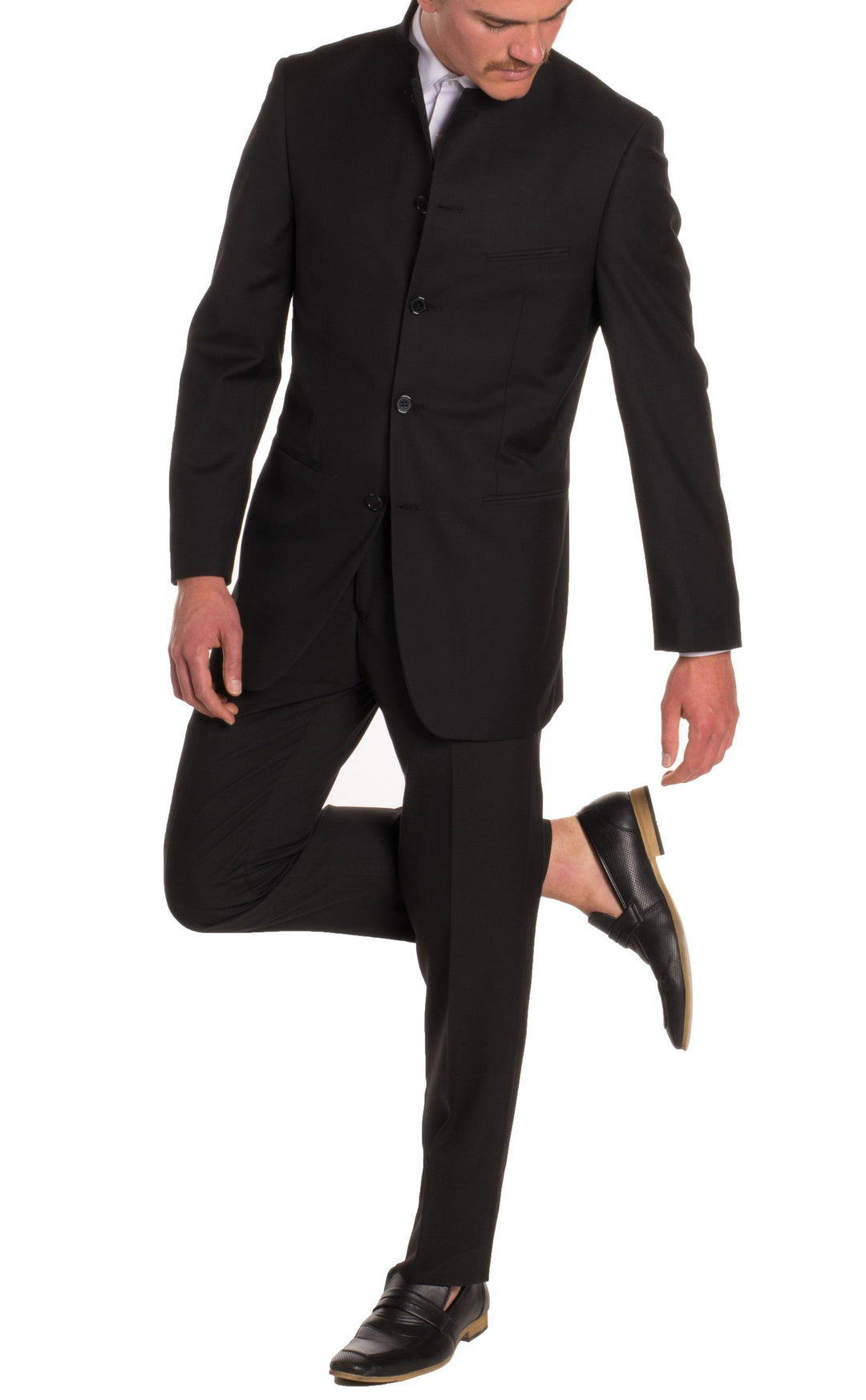 a line dress for women black Mandarin Collar Suit - 2 Piece