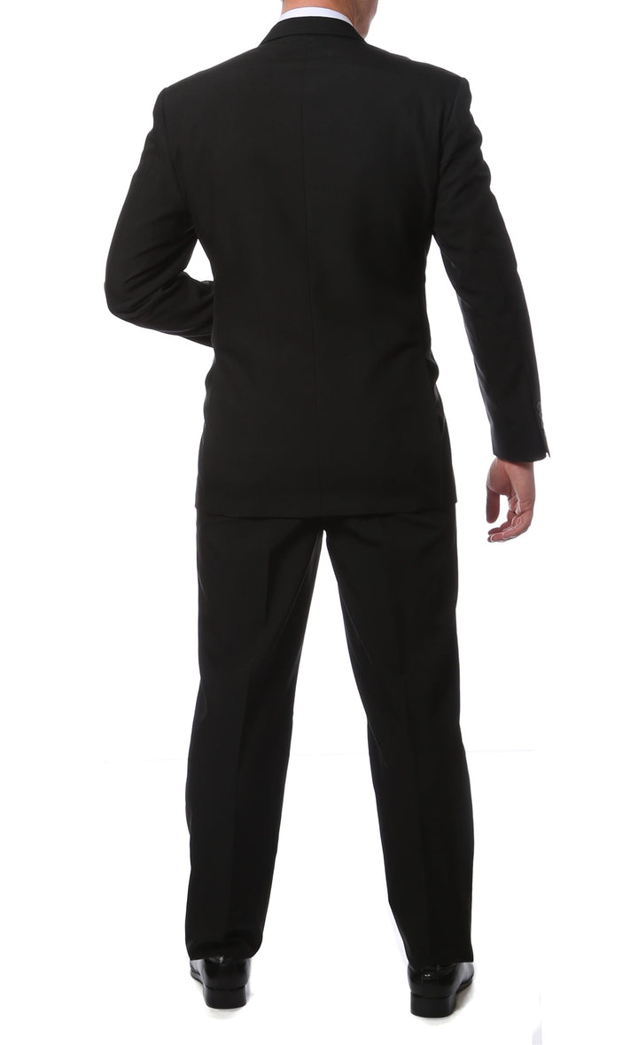 PL1969 Mens Black Regular Fit 2pc Suit Big &amp; Tall Sizes
