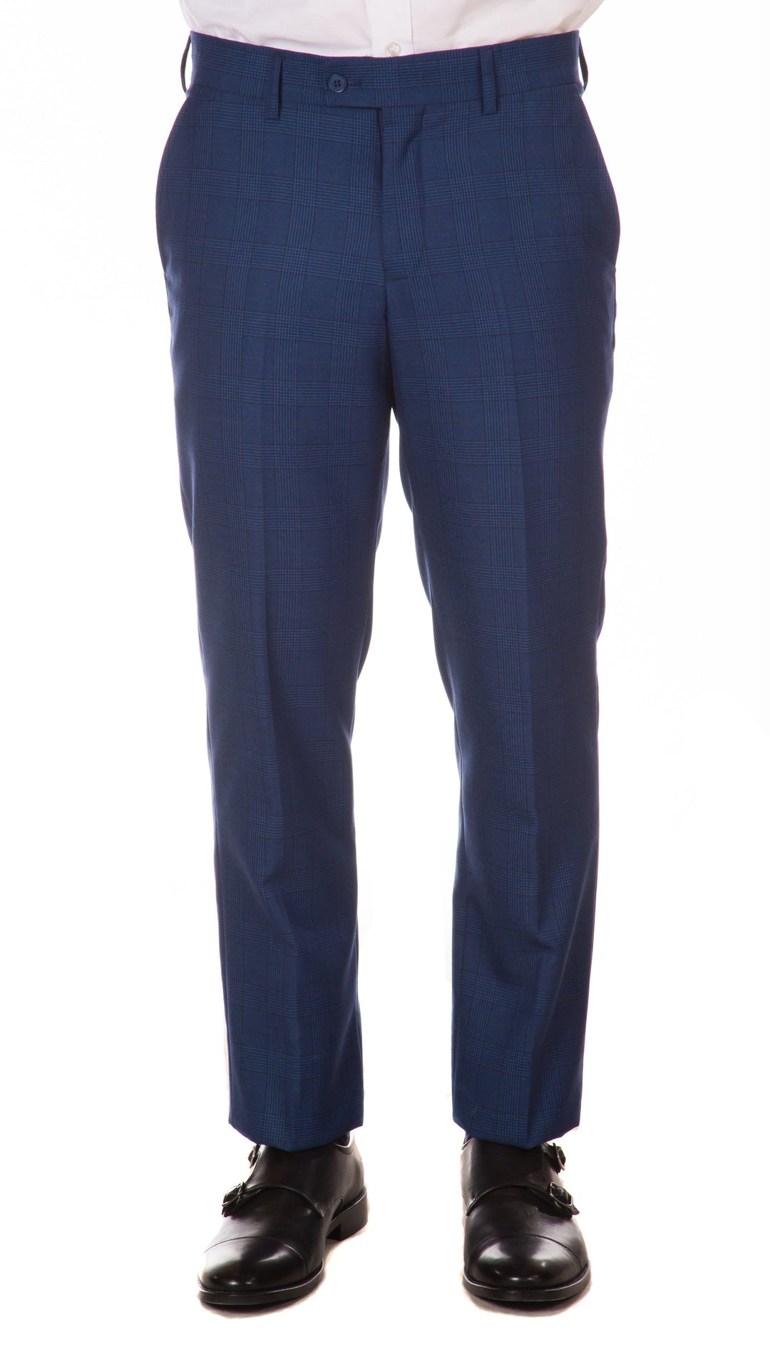 Morgan Slim Fit Blue Plaid 2pc Suit - FHYINC best men&