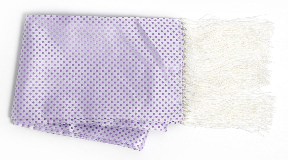 Premium Men's Polka Dot Formal Evening Scarf - Lavender & White - FHYINC best men's suits, tuxedos, formal men's wear wholesale
