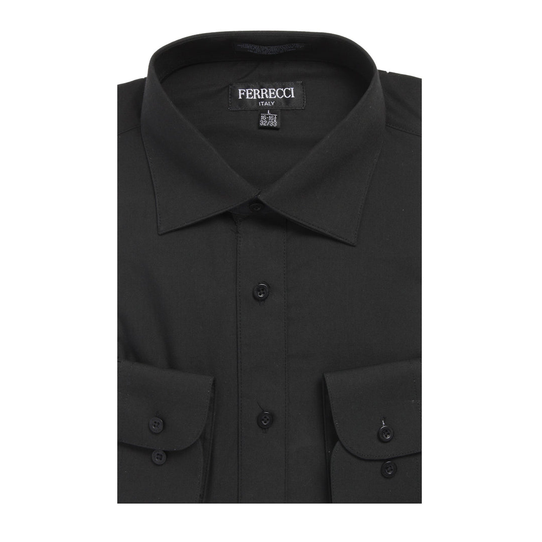 Mens Solid Dark Colored Dress Shirt - Many Colors - FHYINC best men&