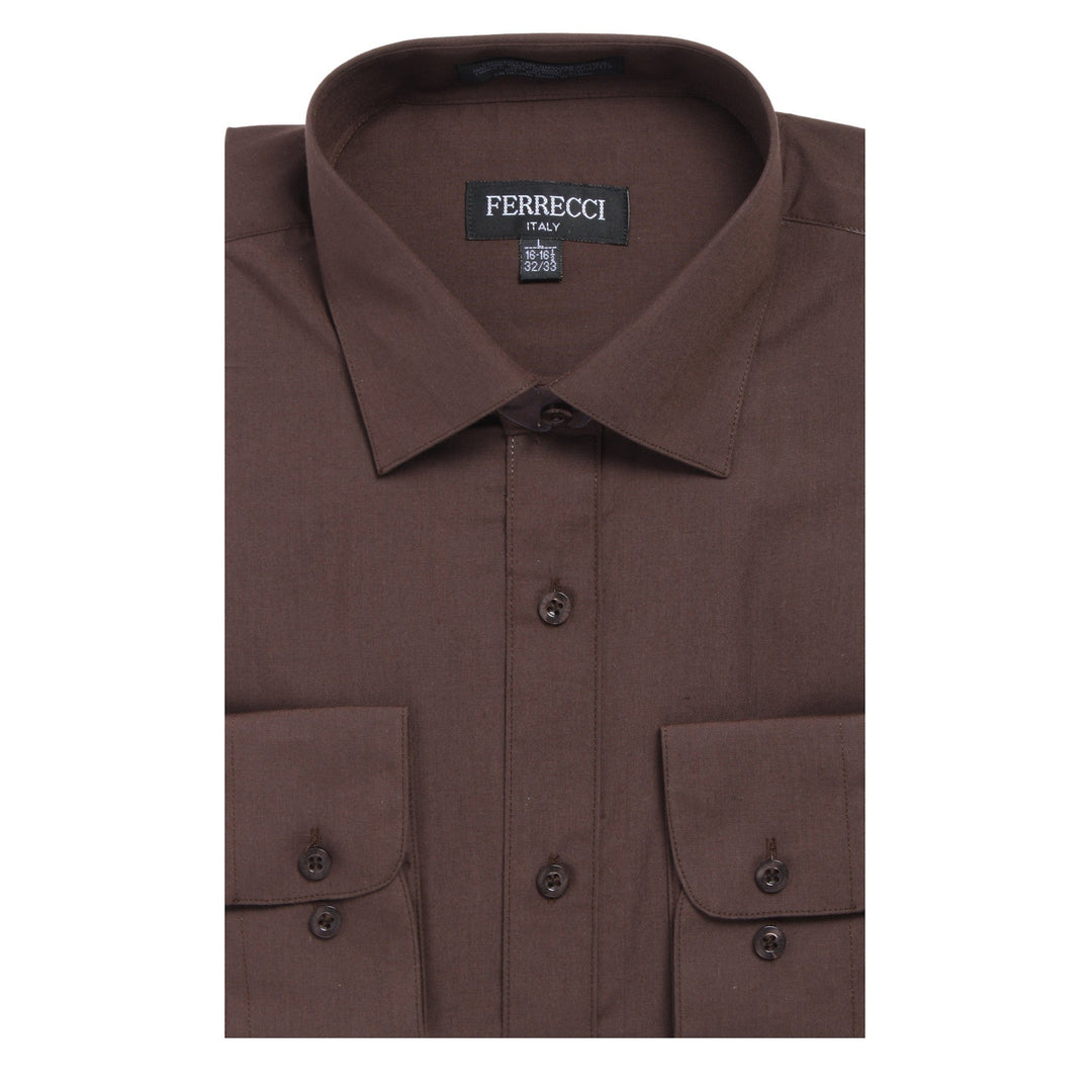 Mens Solid Dark Colored Dress Shirt - Many Colors - FHYINC best men&